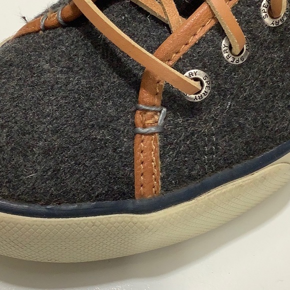 Sperry top sider leather trim wool blend slip on sneakers women size 6.5 M EUC - Picture 13 of 14